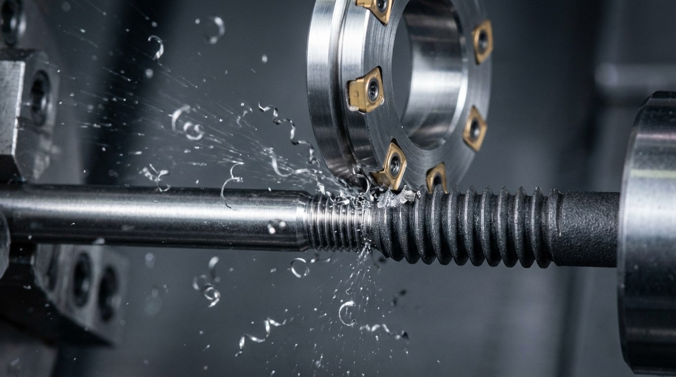 Dental Implant External Thread Whirling Detail